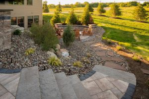 CAMB2020 - NY - Coventry Ridge - 1072 paver and stamped concrete edge walkway and stairs with pillars