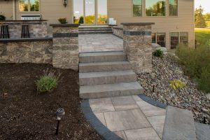 CAMB2020 - NY - Coventry Ridge - 1075 paver and stamped concrete edge walkway and stairs with pillars