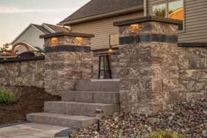 Coventry Ridge concrete steps and block retaining walls, Rochester