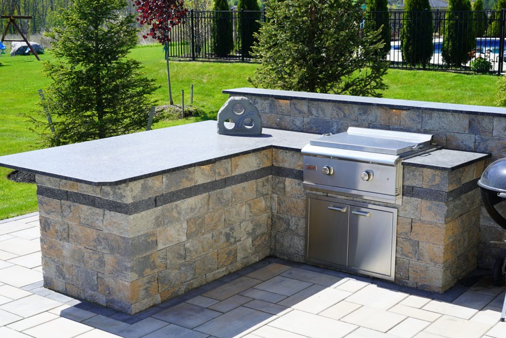 Techo-Bloc Champlain Grey HD2 Outdoor Living Space, Outdoor Kitchen in Pittsford, NY